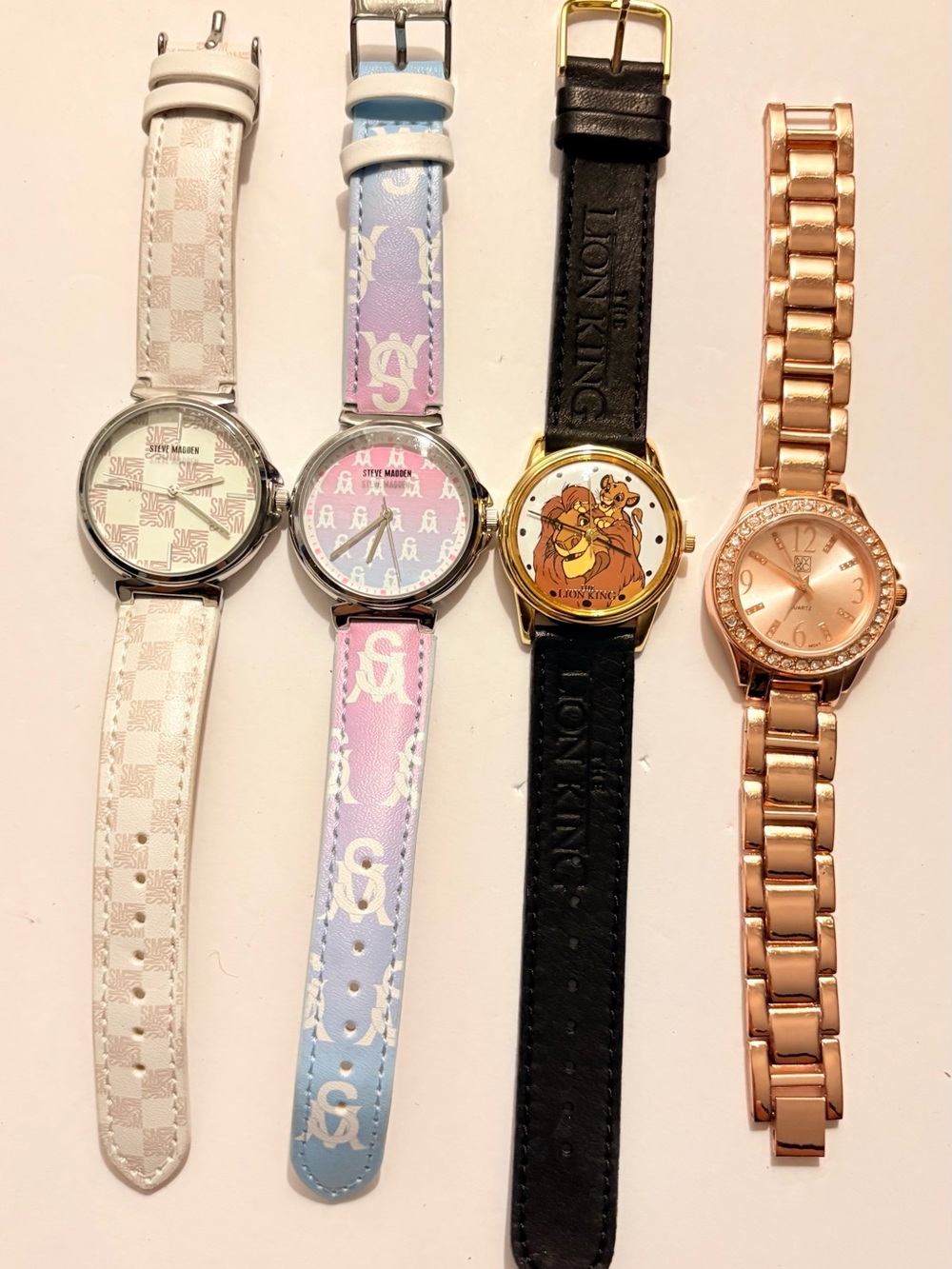 Set of 4 The Lion King Black Leather Strap Watch - Classic Character Design